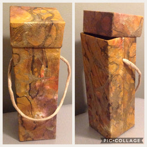 Orange and Gold  Marble  Wine box