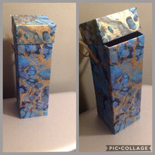 Load image into Gallery viewer, Wine box in blue/purple marble