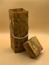 Load image into Gallery viewer, Orange and Gold  Marble  Wine box